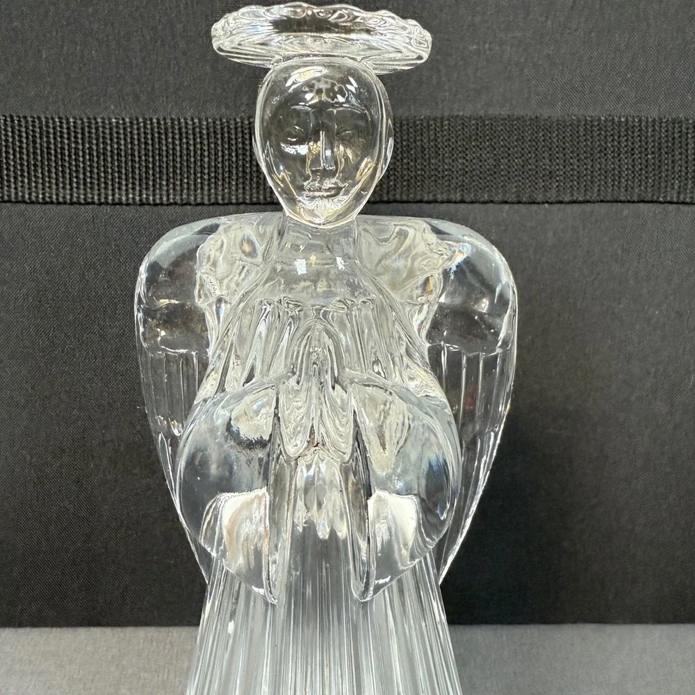 Clear Glass Angel‎ Candle Holder Taper Votive Tealight Table Decor